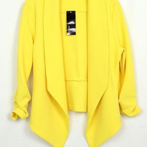 Yellow casual blazer